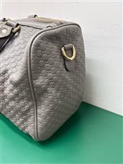 GUCCI MICROGUCCISSIMA GRAY LEATHER BOSTON BAG